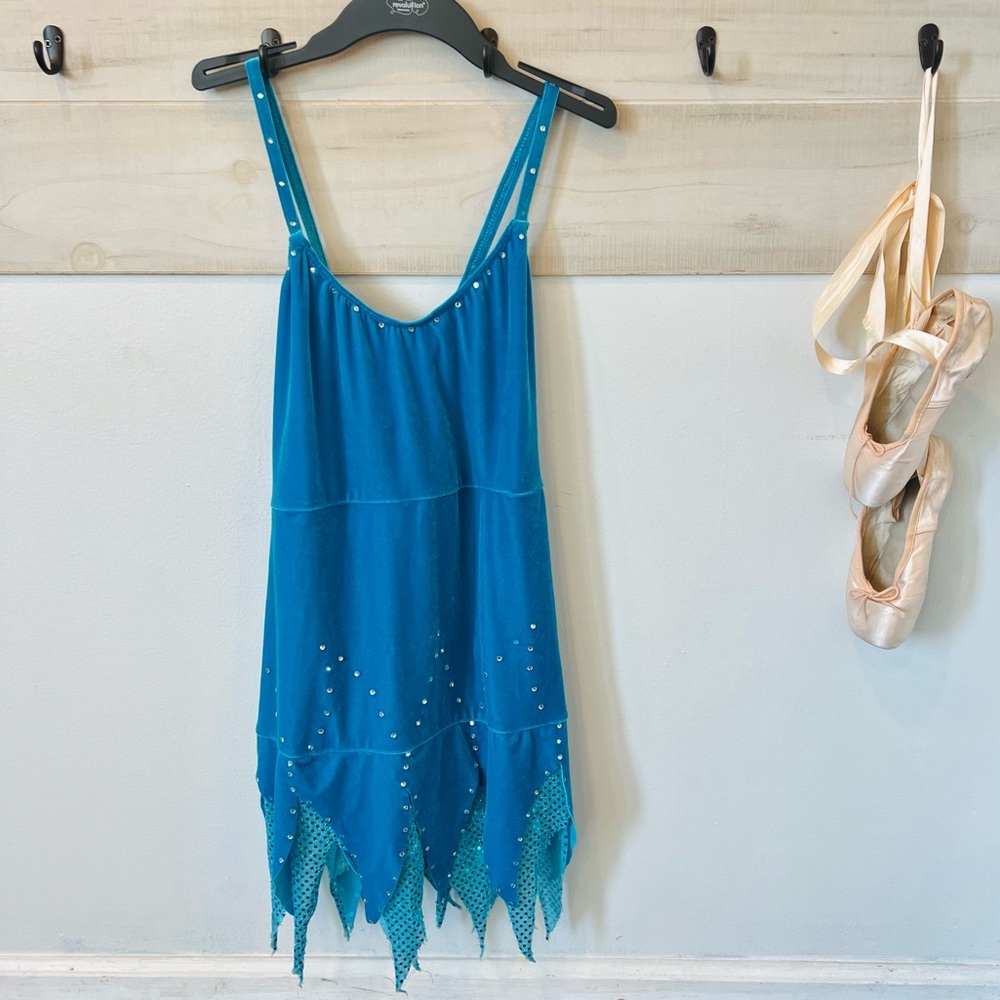 Art Stone/The Competitor Costume, teal velvet tunic, jazz tap lyrical recital